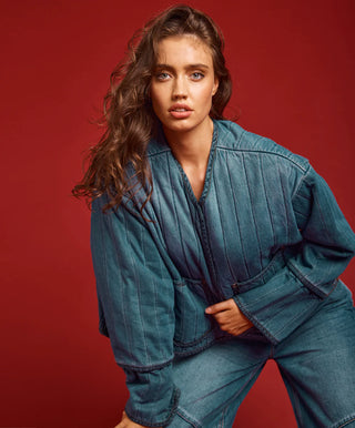 Denim Wadded Jacket - Deep Pacifica Blue