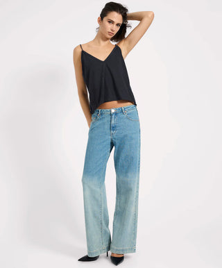 Low Riders Low Waist Wide Leg Denim Jeans - Texas Blue