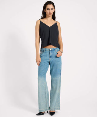 Low Riders Low Waist Wide Leg Denim Jeans - Texas Blue