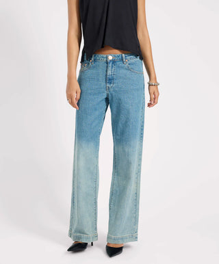 Low Riders Low Waist Wide Leg Denim Jeans - Texas Blue