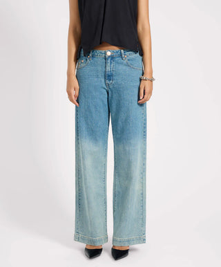 Low Riders Low Waist Wide Leg Denim Jeans - Texas Blue