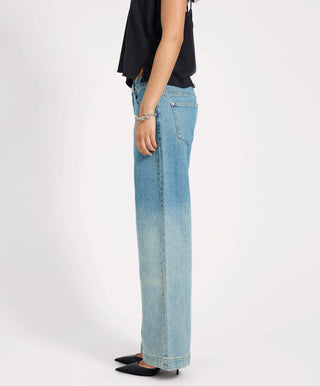 Low Riders Low Waist Wide Leg Denim Jeans - Texas Blue