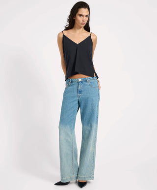 Low Riders Low Waist Wide Leg Denim Jeans - Texas Blue