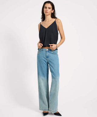 Low Riders Low Waist Wide Leg Denim Jeans - Texas Blue
