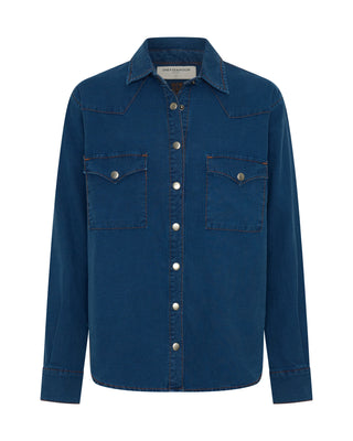 Western Denim Shirt - Deep Blue
