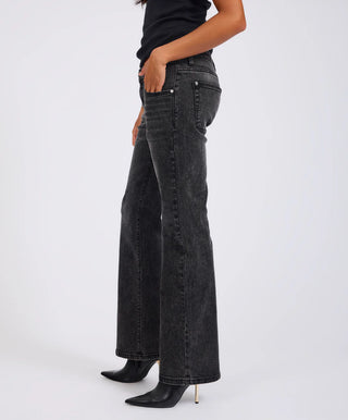 Alice Low Waist Bootcut Denim Jeans - Washed Black