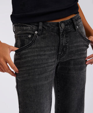 Alice Low Waist Bootcut Denim Jeans - Washed Black