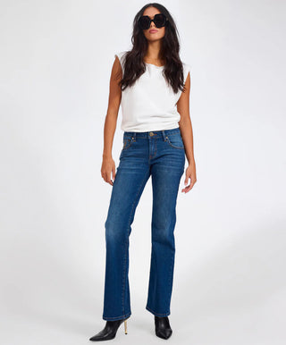 Alice Low Waist Bootcut Denim Jeans - Indigo Blue