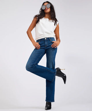 Alice Low Waist Bootcut Denim Jeans - Indigo Blue
