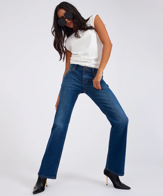 Alice Low Waist Bootcut Denim Jeans - Indigo Blue
