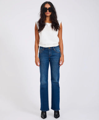 Alice Low Waist Bootcut Denim Jeans - Indigo Blue