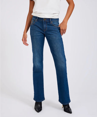 Alice Low Waist Bootcut Denim Jeans - Indigo Blue