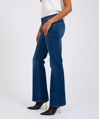 Alice Low Waist Bootcut Denim Jeans - Indigo Blue