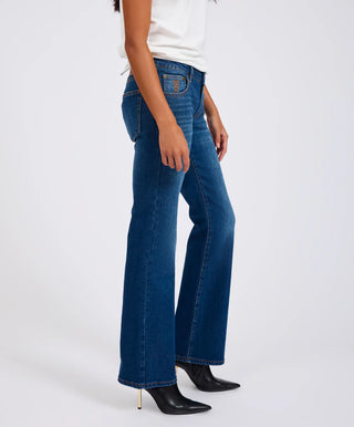 Alice Low Waist Bootcut Denim Jeans - Indigo Blue
