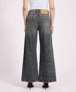 Cruisers Mid Waist Bootcut Flare Denim Jeans - Charcoal Grey