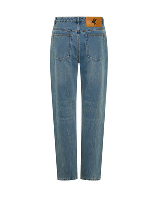 Austins Mid Waist Relaxed Straight Leg Jeans - Blue Crush