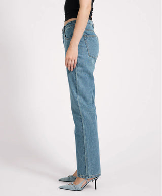 Austins Mid Waist Relaxed Straight Leg Jeans - Blue Crush