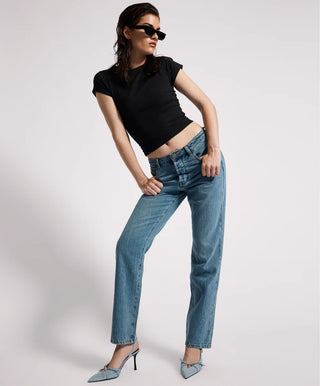 Austins Mid Waist Relaxed Straight Leg Jeans - Blue Crush