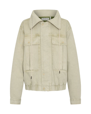 Denim Utility Puffer Jacket - Antique Stone
