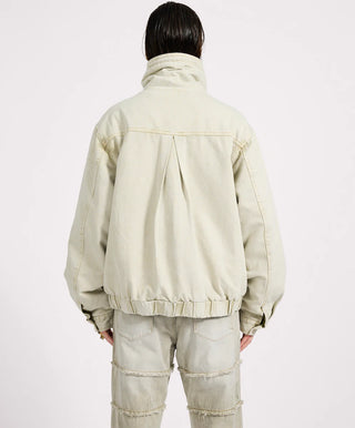 Denim Utility Puffer Jacket - Antique Stone