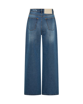 Love Machines High Waist Super Wide Leg Denim Jeans - Pacifica