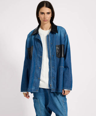 My Boyfriends Denim Shacket - Blue Pasadena