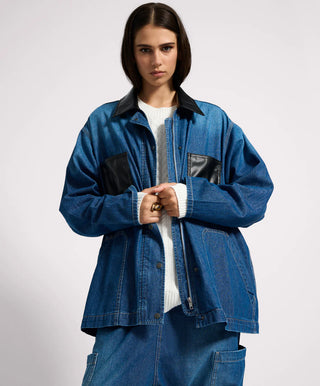 My Boyfriends Denim Shacket - Blue Pasadena