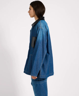 My Boyfriends Denim Shacket - Blue Pasadena