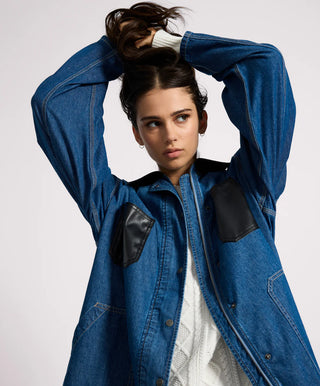 My Boyfriends Denim Shacket - Blue Pasadena