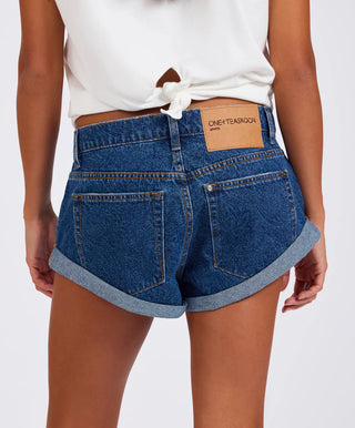 Bandits Low Waist Denim Shorts - Blue Paisley