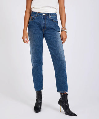 Slims High Waist Cropped Slim Fit Denim Jeans - Blue Paisley