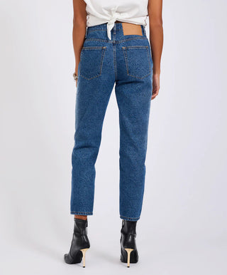 Slims High Waist Cropped Slim Fit Denim Jeans - Blue Paisley
