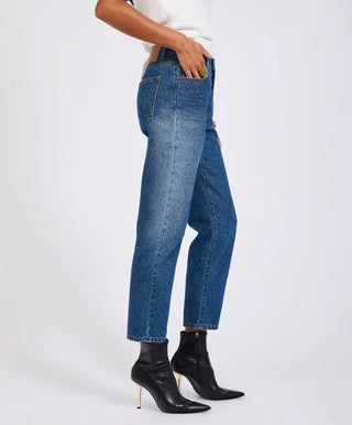 Slims High Waist Cropped Slim Fit Denim Jeans - Blue Paisley