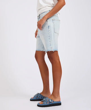 Jacksons Mid Waist Wide Leg Denim Shorts - Blue Latte