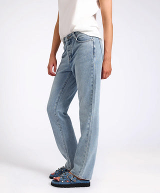 Austins Mid Waist Relaxed Straight Leg Jeans - Misty Blue