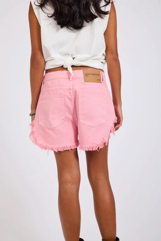 Rollers Denim Shorts in Pink Prism