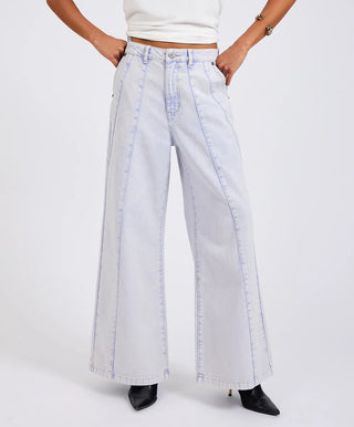 Hayden High Waist Wide Leg Trouser Denim Jeans - Lavender Blue