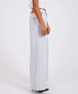 Hayden High Waist Wide Leg Trouser Denim Jeans - Lavender Blue