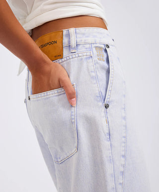 Hayden High Waist Wide Leg Trouser Denim Jeans - Lavender Blue
