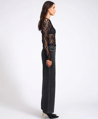 Wednesday Lace Long Sleeve Top - Black