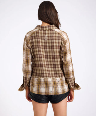 Rodeo Rust Patchwork Flannel Shirt - Brown