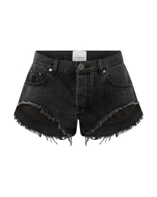 Rollers Low Waist Denim Shorts - Washed Black