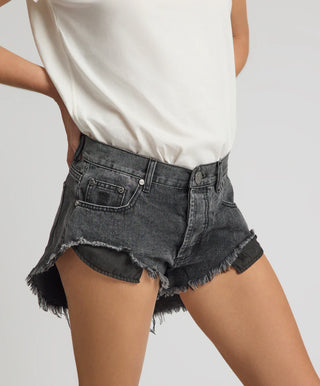 Rollers Low Waist Denim Shorts - Washed Black