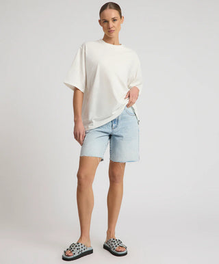 Jackson Mid Waist Wide Leg Shorts - Whisper Blue