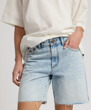 Jackson Mid Waist Wide Leg Shorts - Whisper Blue