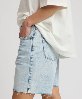 Jackson Mid Waist Wide Leg Shorts - Whisper Blue
