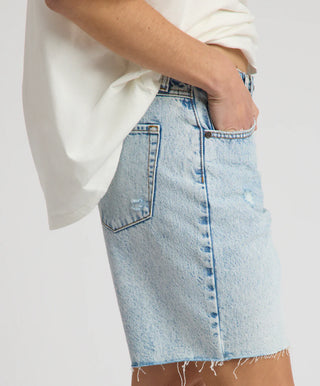 Jackson Mid Waist Wide Leg Shorts - Whisper Blue