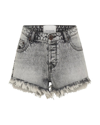 Dukes Low Waist Mini Denim Shorts - Soft Grey