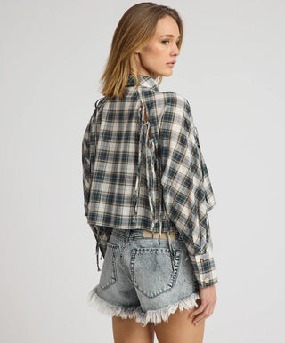 Dukes Low Waist Mini Denim Shorts - Soft Grey