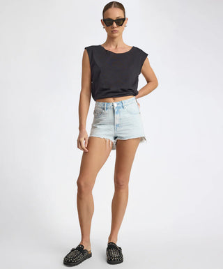 Bonitas High Waist Denim Shorts - Beach Blue